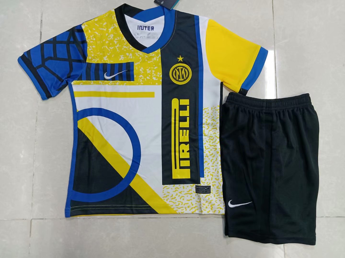 Kids-Inter Milan 21/22 Fourth White/Yellow/Blue Soccer Jersey